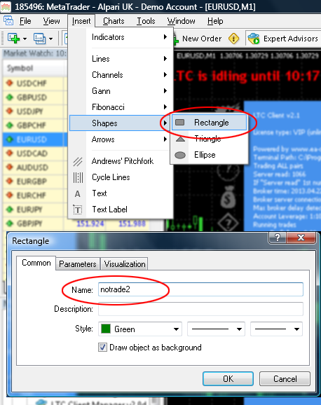 Creating time range filter using mt4 rectangle object