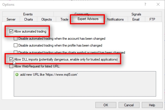 Enable automated trading This is something not everyone needs, but I do this for every MT4 that I use. I always enable automated trading because I always use some kind of Expert Advisor on my charts to help me with trading. If you are not using any EA then you can skip this step.