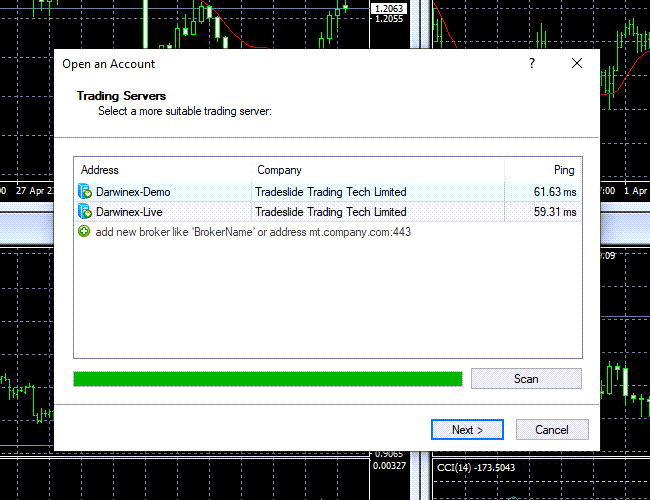 On its first startup, MT4 will offer to open an account, but usually, you need to do this on the brokers website.